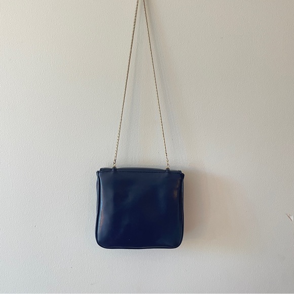 Vintage 1950s Walborg Vinyl Patent Leather Purse In Blue - Picture 2 of 14